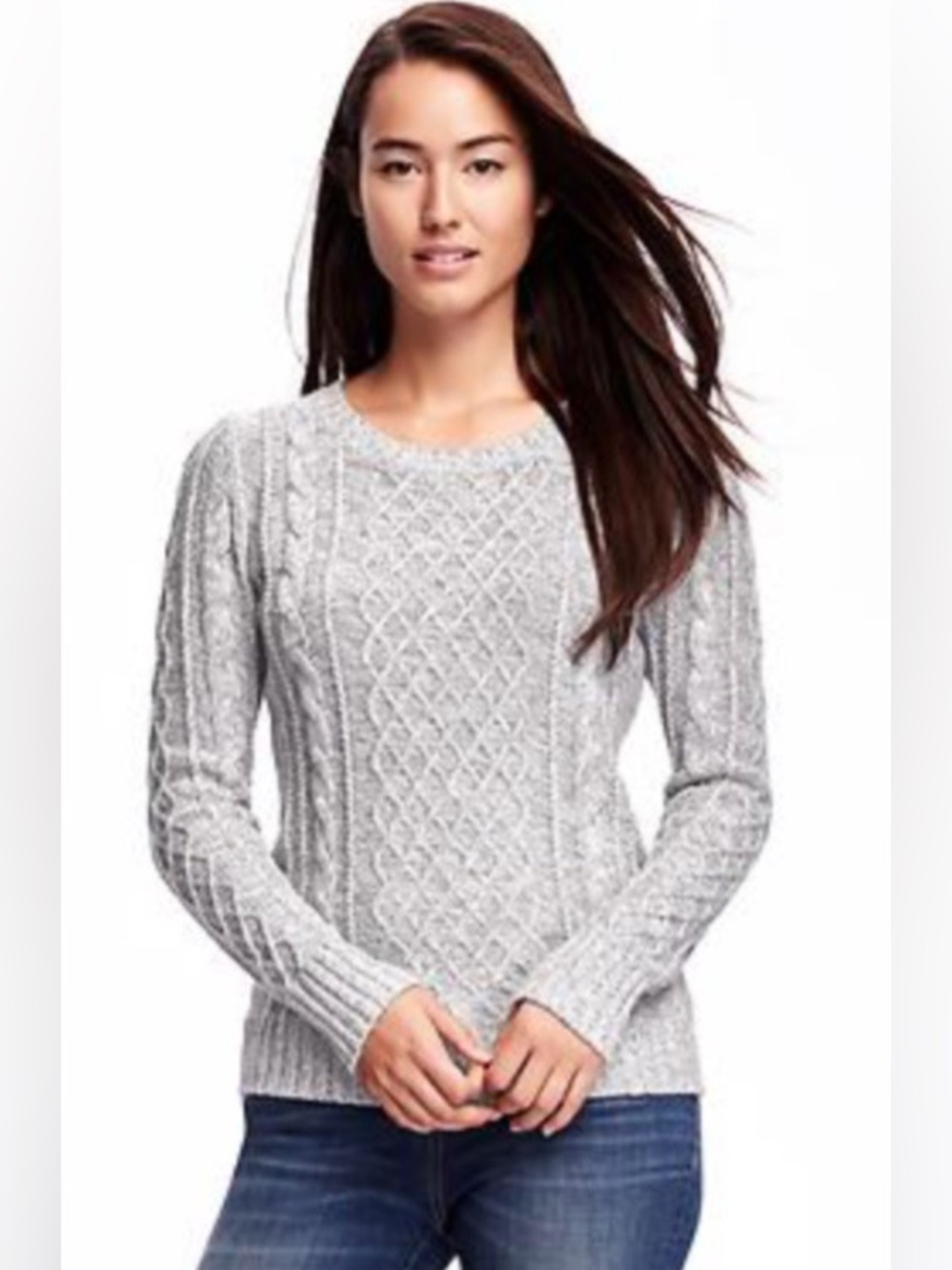 Gap grey cable knit sweater size extra small